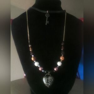 Chic Heart Pendant Necklace with Beads